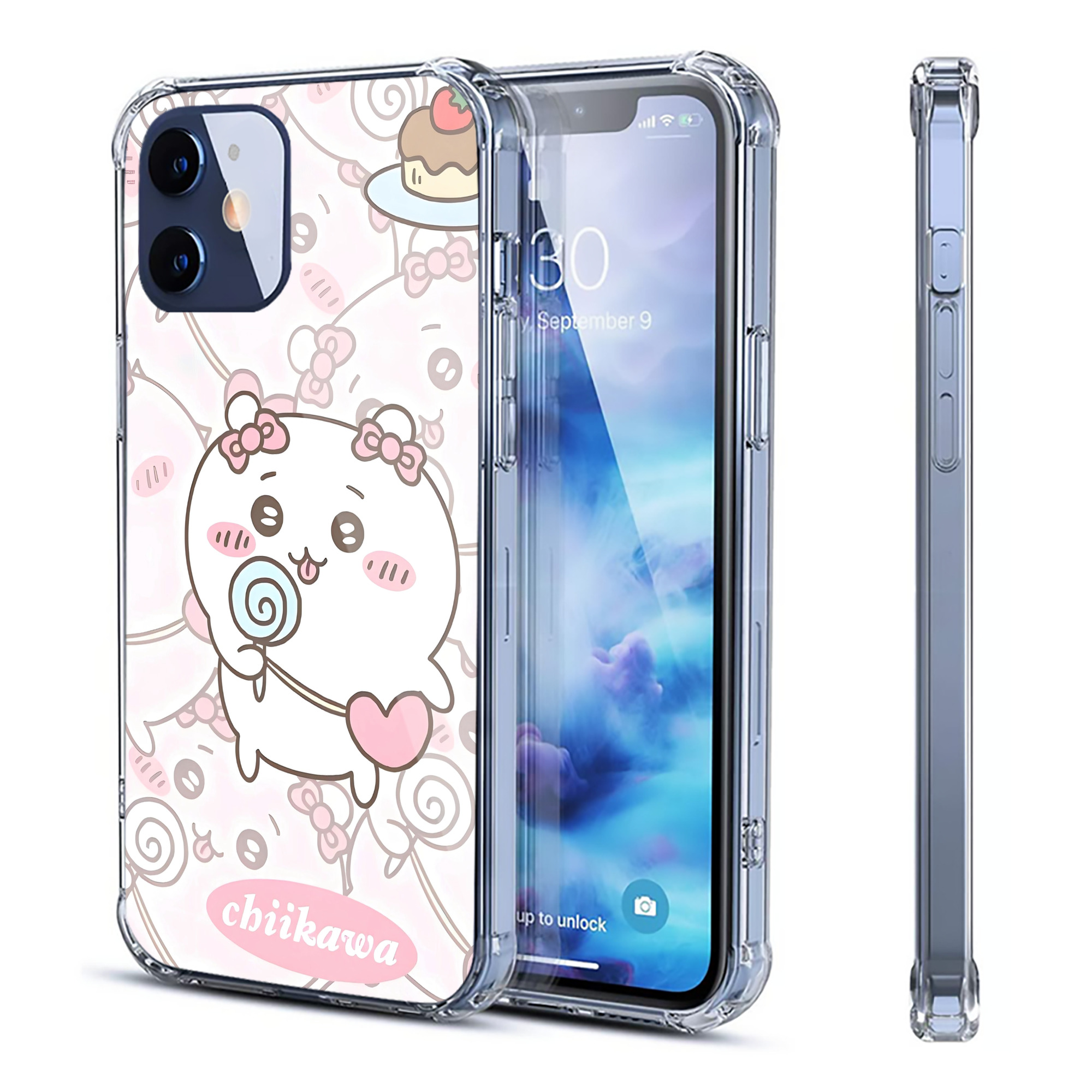 （画像用） ちいかわ Chii-kawa 【iPhone 12シリーズ対応】透明スマホケース（クリアソフトケース）